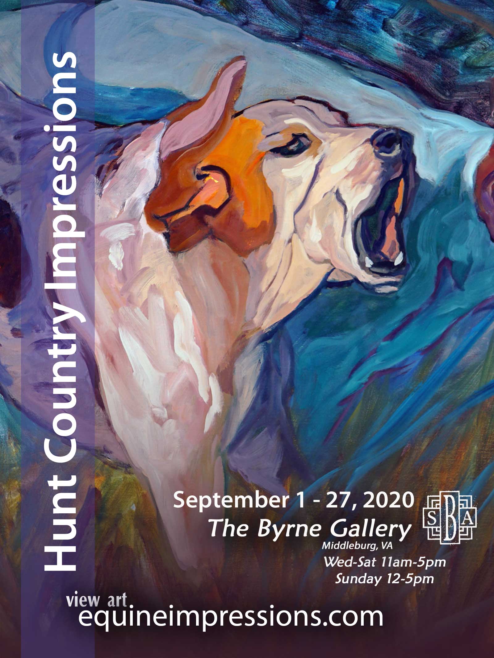 Hunt Country Impressions Art Exhibit by Gail Guirreri at The Byrne Gallery in Middleburg, VA