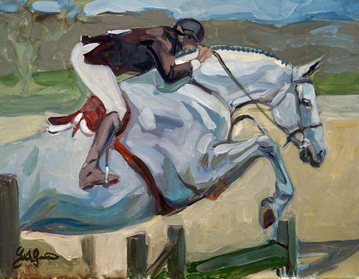 Upperville hunter derby oil painting by Gail Guirreri