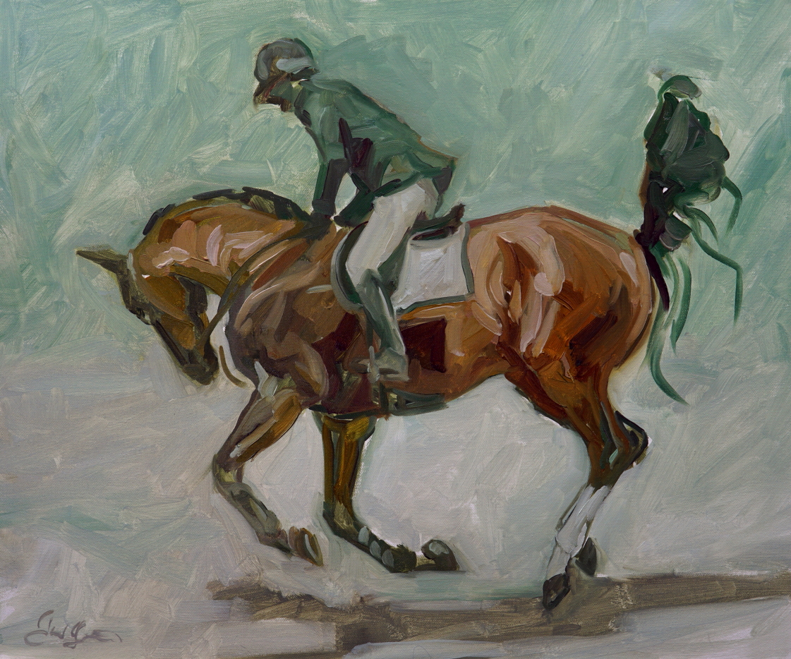 Upperville Jumper oil painting by Gail Guirreri