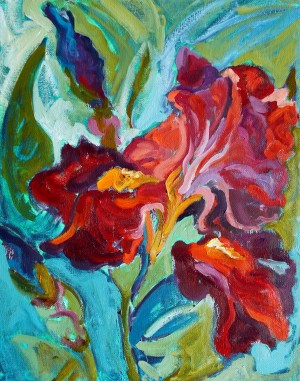 Iris Study, XIII, is a painting by Gail Dee Guirreri Maslyk.