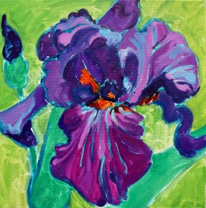 Iris Study, XII, is a painting by Gail Dee Guirreri Maslyk.