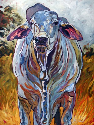 Brahman Bull, I, is a painting by Gail Dee Guirreri Maslyk.