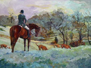 Frosty Morning Cubbing, OCH, is a painting by Gail Dee Guirreri Maslyk.