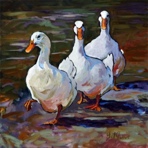 Ducks, III, is a painting by Gail Dee Guirreri Maslyk.