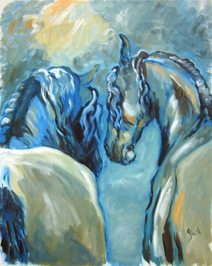 Earl and Idse, is a painting by Gail Dee Guirreri Maslyk.