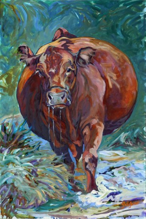 Portrait of a Red Angus, I, is a painting by Gail Dee Guirreri Maslyk.