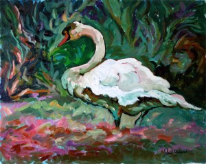 Blackthorne Swan, I, is a painting by Gail Dee Guirreri Maslyk.