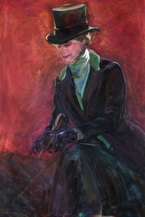 Sidesaddle Portrait, I, is a painting by Gail Dee Guirreri Maslyk.