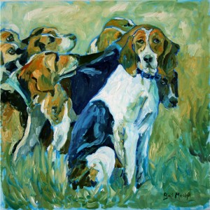 Moore County Hounds, is a painting by Gail Dee Guirreri Maslyk.