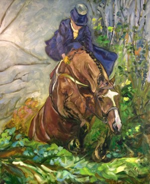 Meath Sidesaddle Portrait, II, is a painting by Gail Dee Guirreri Maslyk.
