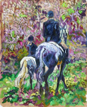 Afternoon Ride, is an oil painting by Gail Dee Guirreri Maslyk.