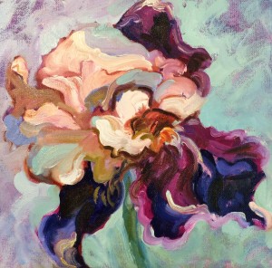 Iris Study, IX, is a painting by Gail Dee Guirreri Maslyk.