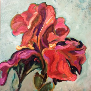 Iris Study, X, is a painting by Gail Dee Guirreri Maslyk.