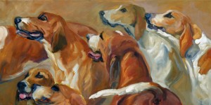 OCH Hounds, III, is a painting by Gail Dee Guirreri Maslyk.