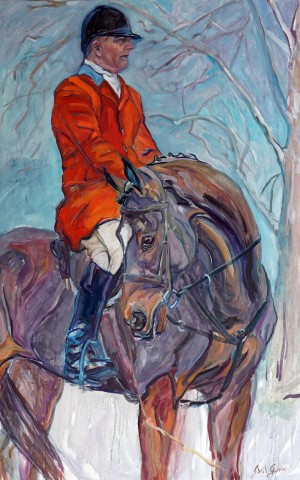 Blue Ridge Hunt Thanksgiving Meet with Graham Buston is an oil painting portrait by Gail Guirreri-Maslyk.