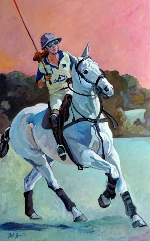 High Season Polo is an oil painting by Gail Guirreri.