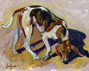 Middleburg Hound Study is an oil painting by Gail Guirreri