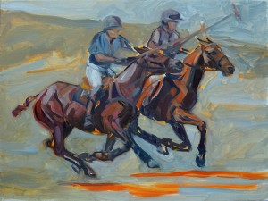 National Sporting Library and Museum Polo Study oil painting by Gail Guirreri.