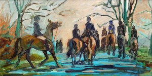 First Field Orange Country Hounds of Virginia Hunt Country is a painting by Gail Guirreri.