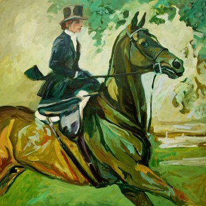 Sidesaddle, an oil painting by Gail Guirreri-Maslyk