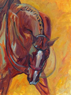 The Field Hunter, I is a horse portrait painting in oil by Gail Guirreri-Maslyk.