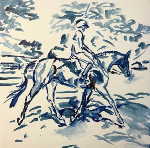 Upperville Hunter Hack is an oil painting by Gail Dee Guirreri Maslyk.